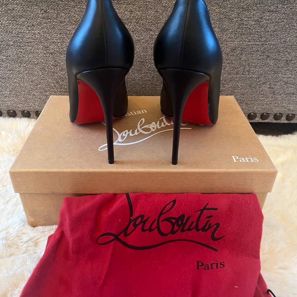 New Christian Louboutin Pigalle Nappa Leather Black Pumps 100mm Size EU 39 - Picture 5 of 8